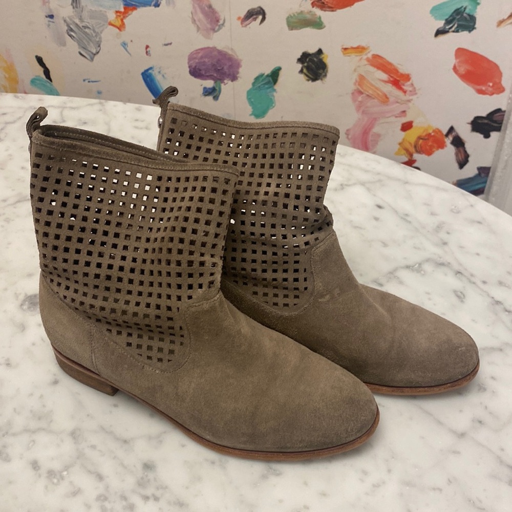 Tan suede bootie, size 7, by Michael by Michael Kors